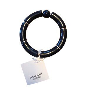 Meghan Browne Style Harry Black Chunky Stretch Bracelet